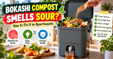 How to fix sour-smelling bokashi compost in a small apartment