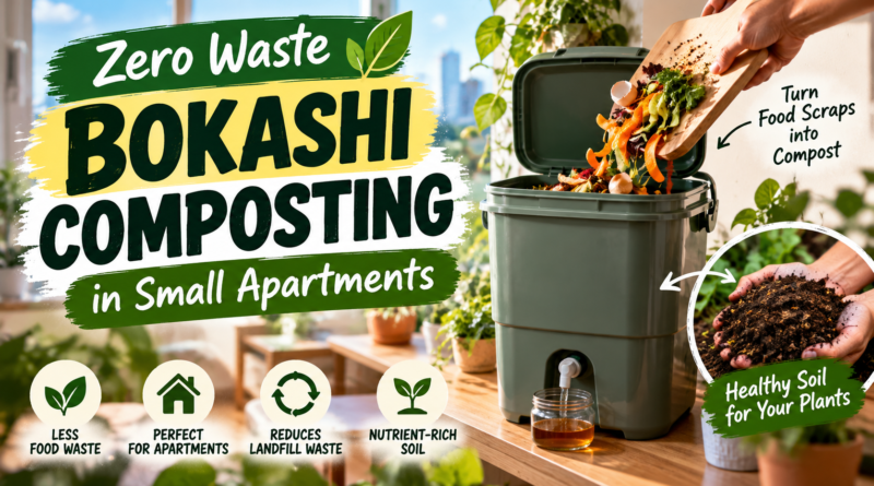 Zero waste bokashi composting in small apartments using a kitchen compost bucket