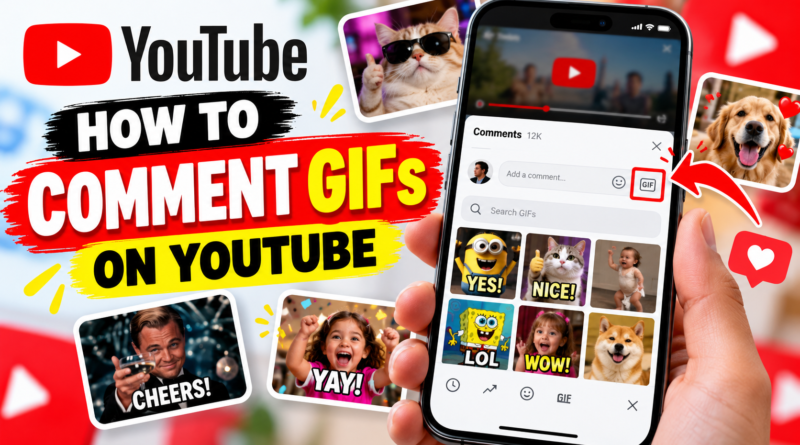 How to comment GIFs on YouTube using the GIF button in comments.